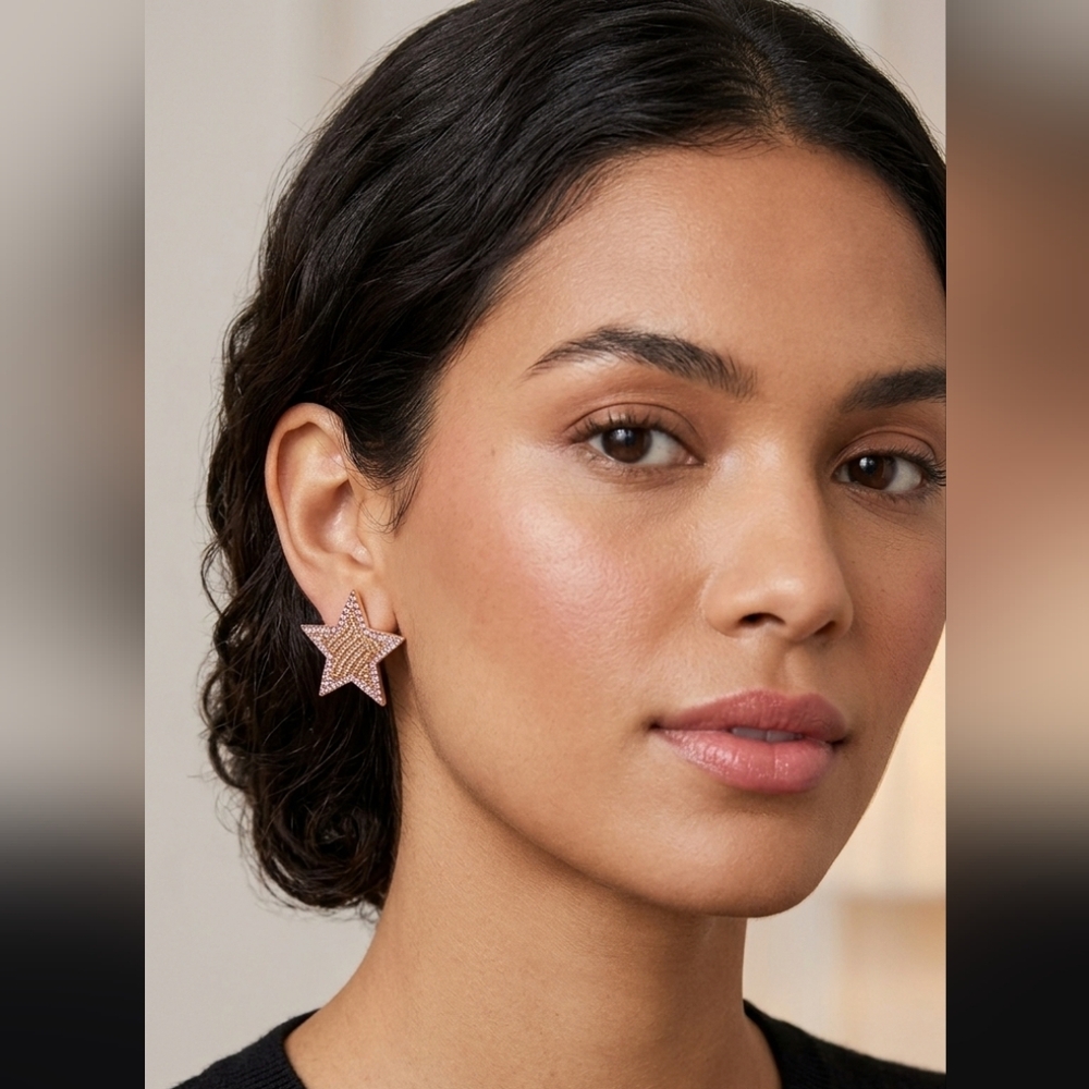 Sugarfix By Baublebar Rose Gold Star Stud Earrings NWT